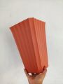 Tall Square Shell Pot White/Orange V-2 (8 Inches x 12 Inches) Best for Indoor Outdoor and Rare Plants. 