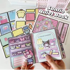 Sanrio Kuromi Cinnamoroll Quiet Book My Melody Handmade DIY Childrens Toys Development Hands on Ability Girls Birthday Gift