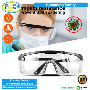 Kacamata Safety Bening Pelindung Eye Glasess Kaca Mata Pengaman Proyek Kerja Anti UV Portable Serbaguna