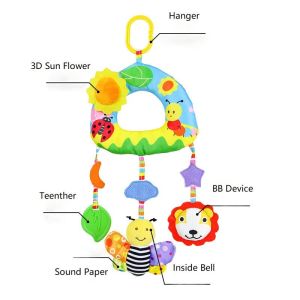 ~Dari KL~Mainan Gantung Bayi Plush Kartun Haiwan Dengan Squeake Baby Toys Infant Newborn Hand Rattle Hanging Soft Book Wrist Foot Sock Kids Toy Cartoon Animal Plush