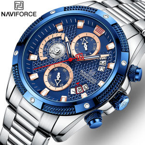 NAVIFORCE Top Luxury Brand Business Mens Watches Quartz Waterproof Clock Mens Date Luminous Chronograph Stainless Steel Watches