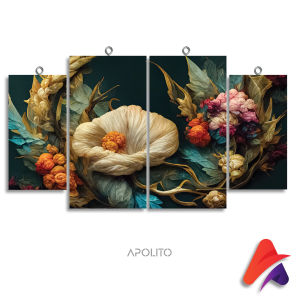 HIASAN DINDING SET ABSTRAK BLACK FLOWER PAINTING ISI 4 KAMAR DEKORASI RUMAH WALL DECOR PAJANGAN DINDING SATU SET ASTRONOT SAPCEMAN