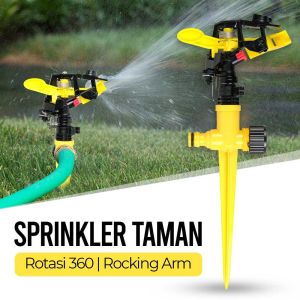 Pradani Alat Penyiram Tanaman Sprinkler Taman Rotasi 360 Rocking Arm stake spike sprinkler