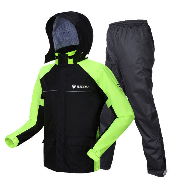 Motorcycle Men's Raincoat Set Cap Pocket Riding Reflective Waterproof Motorcyclist Raincoat