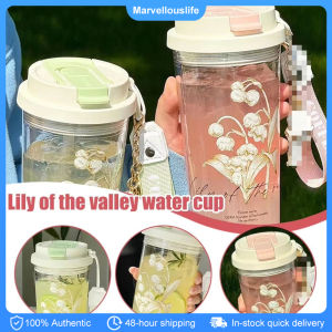 600ML Double Drink Plastic Water Bottle Summer Straw Water Cup Outdoor Leak-proof Fruit Tea Coffee Cup