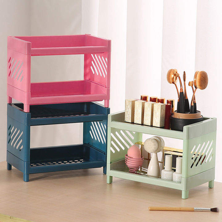 Double Layer Desktop Rack Stationery Makeup Cosmetics Skincare Mini ...