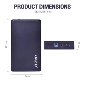 ✅แท้100% OKER ST-3565 Box HDD 3.5 Inch กล่องใส่ฮาร์ดดิส HDD Case SATA To USB 3.0 HDD Box Hard Disk Drive External #CC