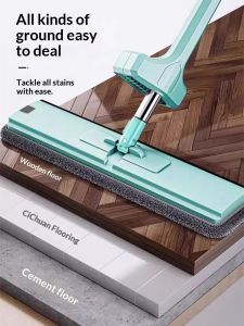 360° Rotatable Microfiber Flat Mop with Ergonomic Handle for Efficient Floor Cleaning