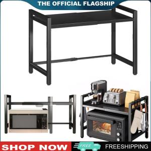 [HOSHIN]Kitchen Countertop Microwave Rack Expandable and Rust-Resistant Steel Finish