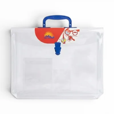BIN LU Bag Envelope with Handle – Waterproof Plastic Envelope with Zipper. Cartoon Characters Clear Long Plastic Envelope With Handle Perfect for School Supplies Functions as File Organizer for Documents. Ideal for School & Office