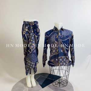 Naily kebaya - Couple rok lilit mix kemeja panjang volume 3 / couple batik modern