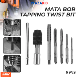 Hand Tap Set with Senai Drat Manual 6 Pcs / Mata Bor Wrench Drill Bit Hand Tapping Twist Bit 6 PCS