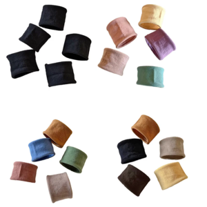 5Pcs Slip Resistant Wide Hair Ties With Elasticity For High Ponytails Seamless Design Workout Running Hair Bands