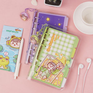 Small Mochi A6 Handbook PVC Soft Shell Transparent Journal Book Cute Cartoon Planner Sticker Dairy Notebook Chain 小麻薯手帐本活页本记事本日记 计划本
