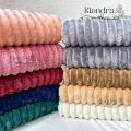 Kiandra Home - Wide Ribbed Velvet Fleece Blanket  Super Soft Fluffy | Double Queen and King Size Thick Blanket | Kumot na Malambot Microfiber. 