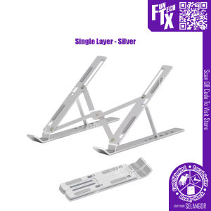 FunTechX Aluminum Alloy Laptop Holder Foldable Stand Adjustable Portable Notebook Computer Bracket Lifting Cooling Holder