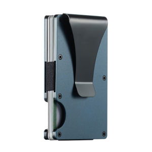 Carbon Fiber Airtag Wallet Men Business ID Credit Card Holder Tracking Device Metal Wallet Aluminum Alloy RFID Money Clip Purse Without Tracker