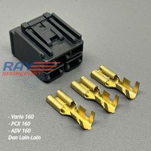 SOKET SOCKET ECU ACG SGCU ECM 3 PIN HONDA VARIO 125 150 160 PCX 150 160 ADV ORIGINAL