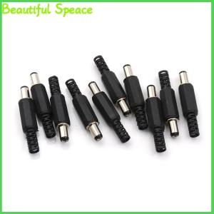 Beautiful 10pcs 2.1มม.x 5.5มม.ปลั๊กไฟ DC ชาย JACK Connector ฝาครอบพลาสติกสีดำ