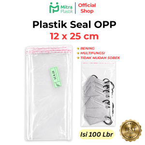 Plastik Seal OPP 12x25 (100 lembar) / Plastik Seal 12 x 25 Bening Lem Rekat Roti Undangan
