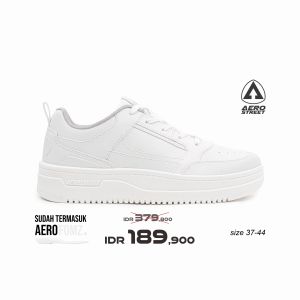 Aerostreet 37-44 Brooklyn Putih Putih Abu Muda - Sepatu Sneakers Casual Sport