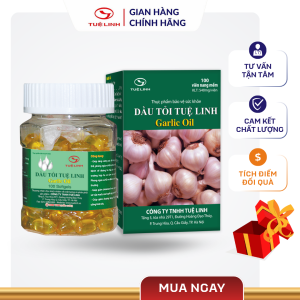 Dầu tỏi Tuệ Linh - Chính hãng - Kiểm soát mỡ máu tăng sức đề kháng của cơ thể - Hộp 100 viên