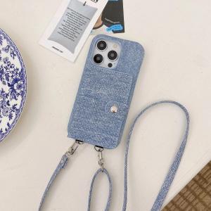 Denim Cards Solt Wallet Leather Phone Case for Iphone 15 Pro Max 14 Plus 13 12 Mini 11 XS XR 6 7 8 SE 2022 Pocket Purse Cover