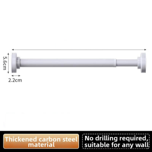 【Load-bearing capacity 80 kg】 Expandable Rod Curtain Rod Clothes Drying Rack Door Curtain Rod Kitchen Accessories Wardrobe Hanging Rod Bathroom Clothesline