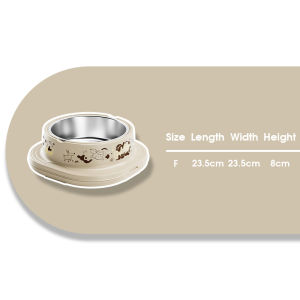 HamshMoc Stainless Steel Pet Bowl Removable Parts Rounded Arc Handle Position Easy Clean Design Anti Slip Mat for Pets