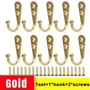 10 Bộ hợp kim móc với ốc vít giá treo trên tường móc cho áo túi khăn mũ móc nhà bếp phòng tắm giá lưu trữ chủ sở hữu