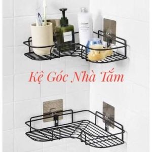Kệ nhà tắm thép sắt mỹ thuật không gỉ Kệ nhà bếp dán tường có kèm miếng dán siêu dính