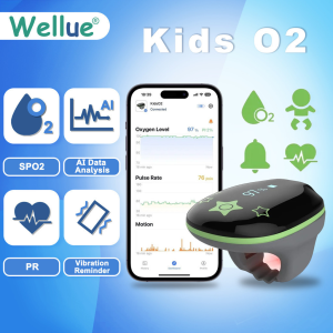 Wellue KidsO2 Oxygen Saturation Monitor Finger Blood Pressure Monitor Kids Baby Pulse Oximete