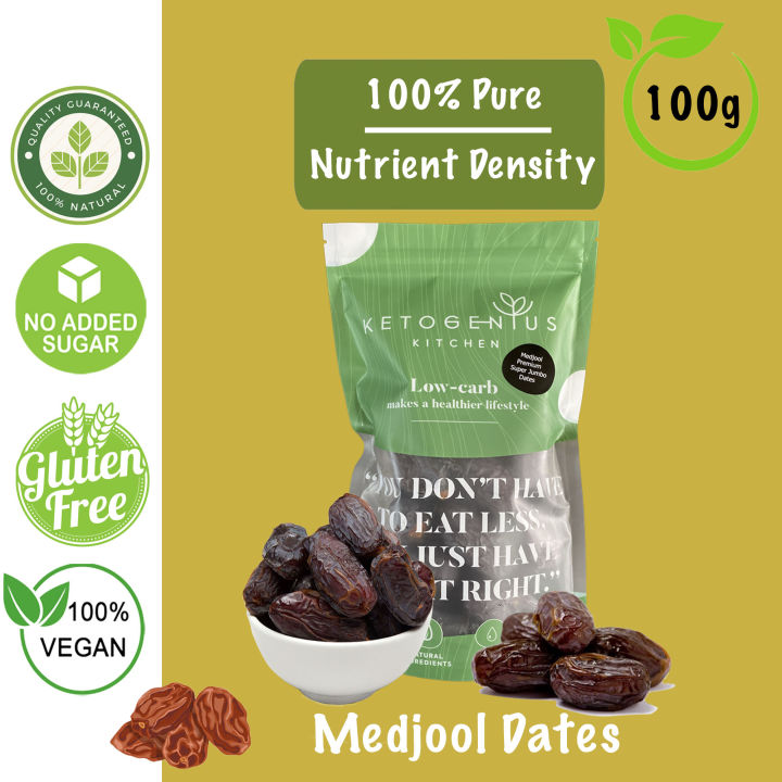 Ketogenius Kitchen Medjool Premium Jumbo Dates 100g Low Carb Diet
