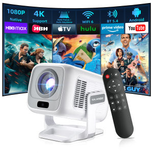 Salange HY260Max 4K Projector Native 1080P Android 11 WIFI6 BT5.4 Auto Focus/Vertical Keystone Mirror SmartPhone Cinema Beam HD