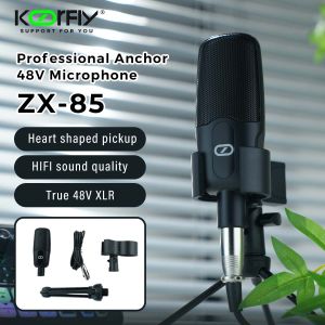 KOORFLY KF- ZX85 Condenser Microphone Noise Canceling MIC 3.5mm Wired Audio Desktop Studio Condenser Microphone With Stand