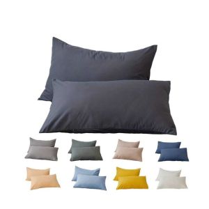 2 PCS (PAIR) 16X23 I 18X28 I 20X30 HOTEL QUALITY PLAIN COLOR PILLOWCASE WITH ZIPPER CANADIAN COTTON