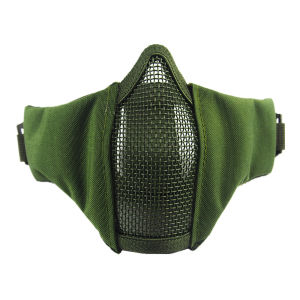 Tactical Paintball Half Face Mask Military Shooting Metal Mesh Breathable Camouflage Protective Mouth Mask Outdoor Field Hunting Equipment
