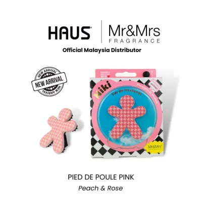 NEW Box Edition NIKI Car Fragrance Pied De Poule Pink (Peach&Rose) Top Bergamot Base Vanilla Patchouli Oak Moss White Musk