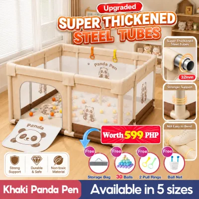 【Free Shipping】Playpen for Baby Large Playpen With Stainless Steel Frame Breathable Mesh Bed Fence