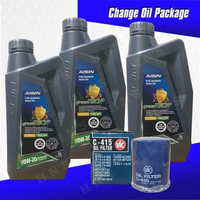 AISIN Fully Synthetic API SN 0W-20 Oil Change Package for Mitsubishi Mirage G4 / HB ( 3 Liters + Vic Filter )