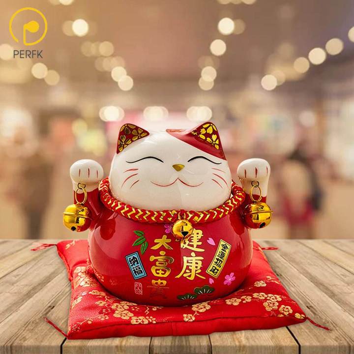 Perfk Maneki Neko Lucky Cat with Wealth Good Luck Coming Japanese