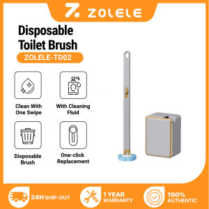 ZOLELE TD02 6PCS/12PCS Disposable Toilet Brush Wall mounted Bathroom Cleaner Kit With Storage Caddy