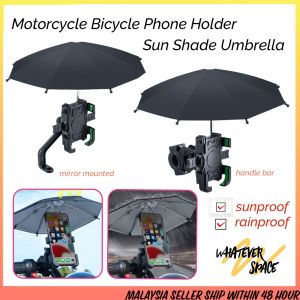 Bicycle Umbrella Sunshade Waterproof Sunproof Phone Holder Bike Motorcycle Motorbike Mirror Mounted Handlebar