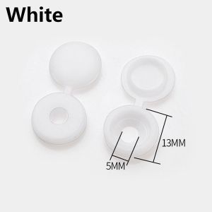 100pcs Black White Plastic One-piece Screw Cap Cover Nail Nuts Bolts Furniture Decorative Cover Fold Screw Snap Protective Button Cap