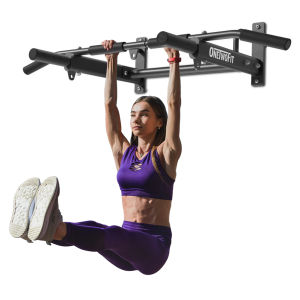 OneTwoFit Wall Mounted Pull Up Bar with More Stable 6-hole design for Indoor and Outdoor Use Training Equipment Heavy Duty OT103