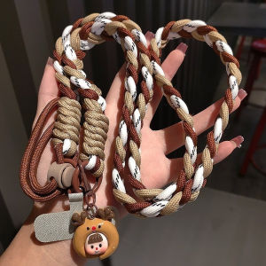 Phone Lanyard Mobile Phone Lanyard for Cellphone Ponytail Braided Long Adjustable Ponytail Braided Mobile Phone Keychain