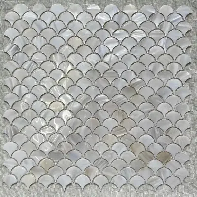 Shell Mosaic Tile Natural White Mother of Pearl Wall Backsplash Bathroom Tiles fish scale sheet kitchen 91