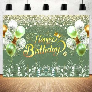 Sage Green Leaf Photography Backdrop Birthday party decoration banner arrangement hanging cloth
