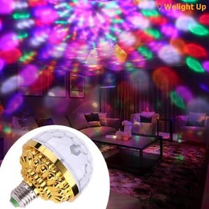 Discoball Lamps!6W Rotating Crystal Magic Ball RGB LED Disco Stage Light Bulb E27 Lamp Party Atmosphere Light