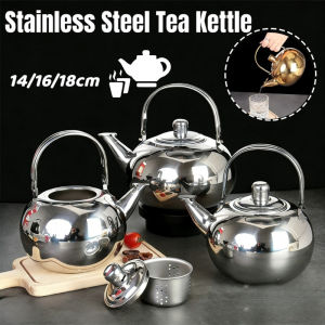 Stainless Steel Tea Kettle with Strainer Large Capacity Water Kettle with Lid Removable Coffee Pot